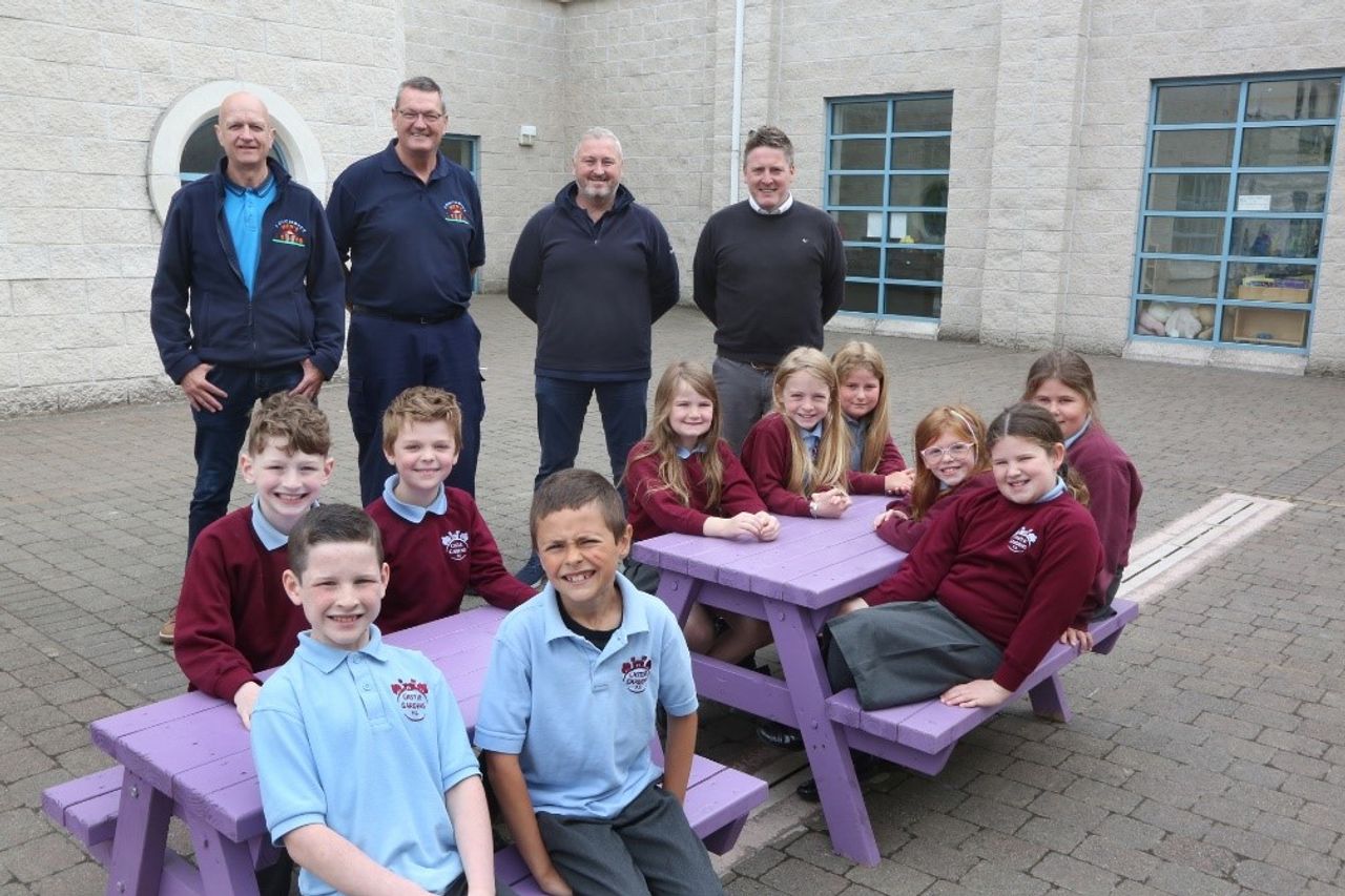 picnic tables and planting areas for school children (c) thyssenkrupp Materials UK