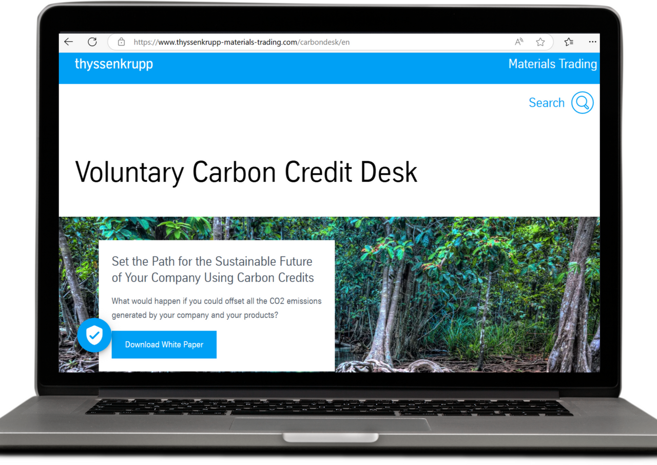 Symbolizing Carbon Credit Desk by thyssenkrupp Materials Trading