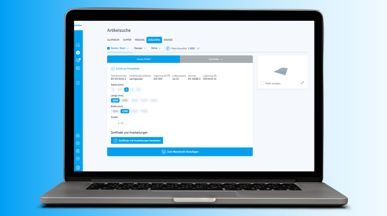 Max Cochius, smart.processing, KI, Onlineshop, Material, Freiform, Zuschnitt 